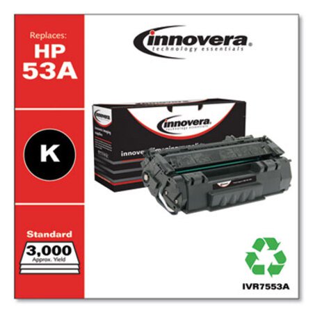 Innovera® Remanufactured Black Toner, Replacement for HP 53A (Q7553A), 3,000 Page-Yield