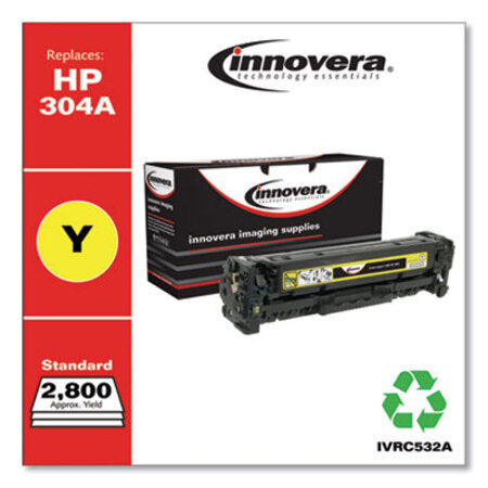 Innovera® Remanufactured Yellow Toner, Replacement for HP 304A (CC532A), 2,800 Page-Yield