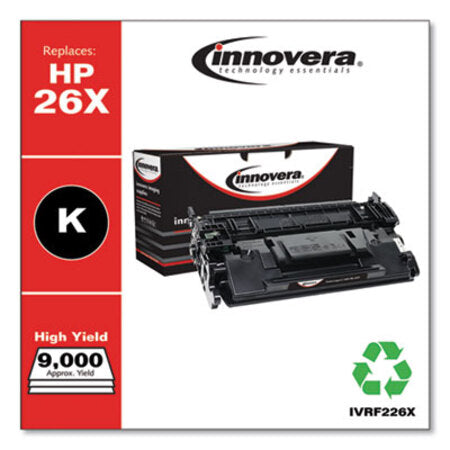 Innovera® Remanufactured Black High-Yield Toner, Replacement for HP 26X (CF226X), 9,000 Page-Yield