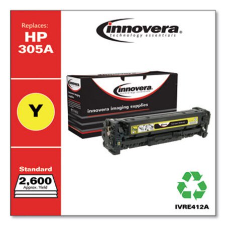 Innovera® Remanufactured Yellow Toner, Replacement for HP 305A (CE412A), 2,600 Page-Yield