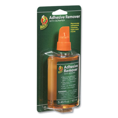 Duck® Adhesive Remover, Orange Scent. 5.45 oz Bottle with Scraper Cap