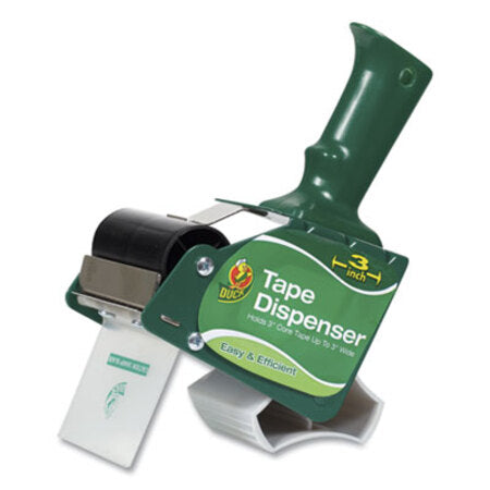 Duck® Extra-Wide Packaging Tape Dispenser, 3" Core, Green