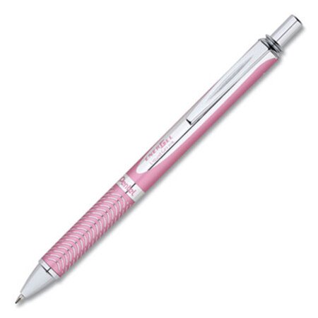 Pentel® EnerGel Alloy RT Retractable Gel Pen, Medium 0.7mm, Black Ink, Pink Barrel