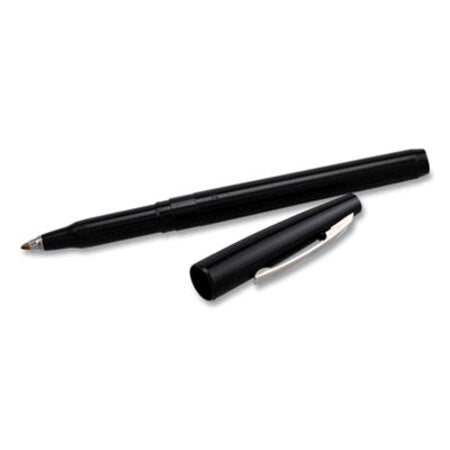 Pentel® Rolling Writer Stick Roller Ball Pen, Medium 0.8mm, Black Ink/Barrel, Dozen