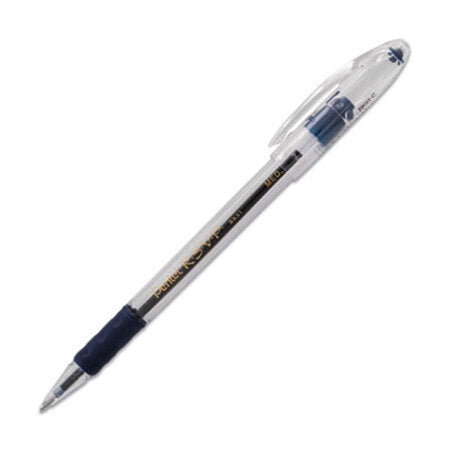 Pentel® R.S.V.P. Stick Ballpoint Pen, Medium 1mm, Blue Ink, Clear/Blue Barrel, Dozen