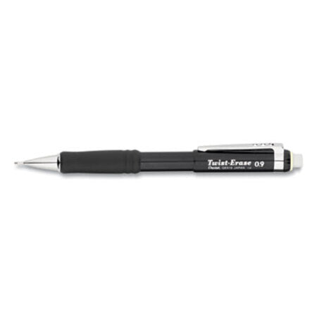 Pentel® Twist-Erase III Mechanical Pencil, 0.9 mm, HB (#2.5), Black Lead, Black Barrel