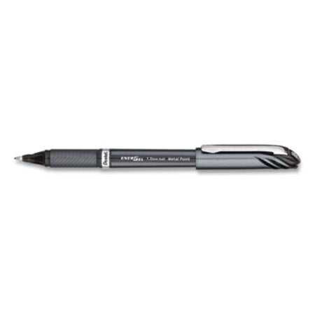 Pentel® EnerGel NV Stick Gel Pen, 1 mm Metal Tip, Black Ink/Barrel, Dozen