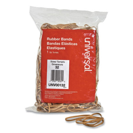 Universal® Rubber Bands, Size 32, 0.04" Gauge, Beige, 1 lb Box, 820/Pack