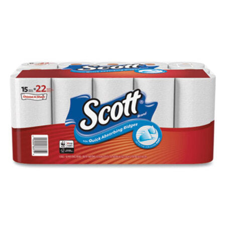 Scott® Choose-A-Sheet Mega Kitchen Roll Paper Towels, 1-Ply, White, 102/Roll, 30 Rolls Carton