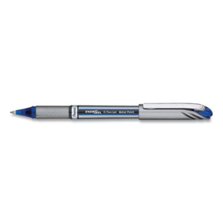 Pentel® EnerGel NV Stick Gel Pen, 0.7 mm Metal Tip, Blue Ink/Barrel, Dozen