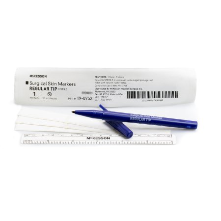 Surgical Skin Marker with Label McKesson Gentian Violet Regular Tip Ruler Sterile - M-661789-4889 - Box of 50