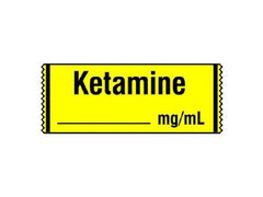 Shamrock Scientific Drug Label Shamrock Anesthesia Label Ketamine____mg/mL Yellow 1/2 X 1 Inch - M-662664-3001 - Roll of 1