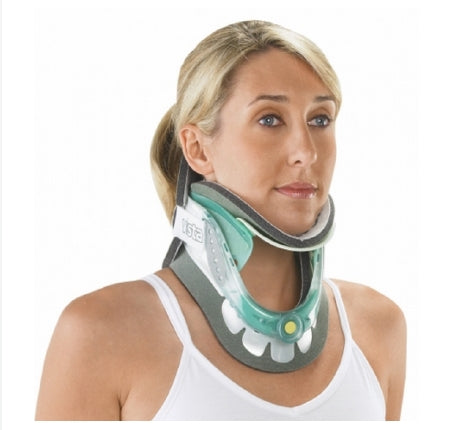 DJO Rigid Cervical Collar with Replacement Pads Aspen® Vista® Preformed Adult One Size Fits Most Two-Piece / Trachea Opening Adjustable Height 13 to 19 Inch Neck Circumference