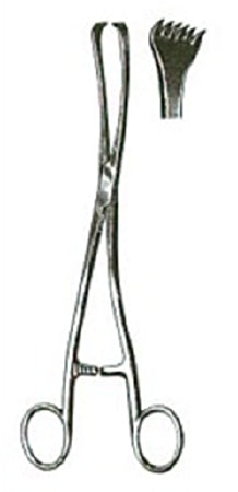 Miltex Membrane Puncturing Forceps Iowa 10-1/4 Inch Length OR Grade Double Curved 6 X 6 Teeth - M-662792-2383 - Each