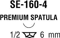 Suture with Needle Monosof~Dermalon Nonabsorbable Uncoated Black Suture Monofilament Nylon Size 10 - 0 12 Inch Suture Double-Armed 6 mm Length 1/2 Circle Spatula Needle