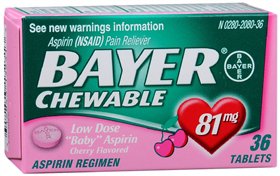 Bayer Pain Relief Bayer® 81 mg Strength Aspirin Chewable Tablet 36 per Bottle