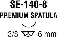 Suture with Needle Monosof~Dermalon Nonabsorbable Uncoated Black Suture Monofilament Nylon Size 9 - 0 12 Inch Suture Double-Armed 6 mm Length 3/8 Circle Spatula Needle