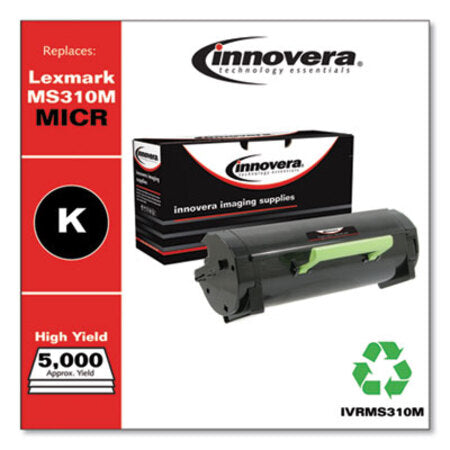 Innovera® Remanufactured Black High-Yield MICR Toner, Replacement for Lexmark MS310M (50F0HA0), 5,000 Page-Yield