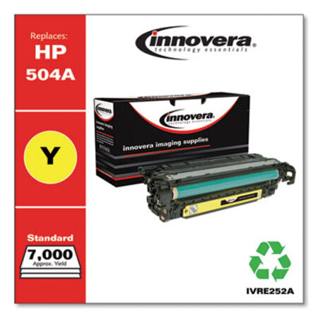 Innovera® Remanufactured Yellow Toner, Replacement for HP 504A (CE252A), 7,000 Page-Yield