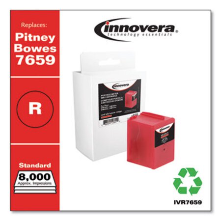 Innovera® Compatible Red Postage Meter Ink, Replacement for Pitney Bowes 765-9 (7659), 8,000 Page-Yield