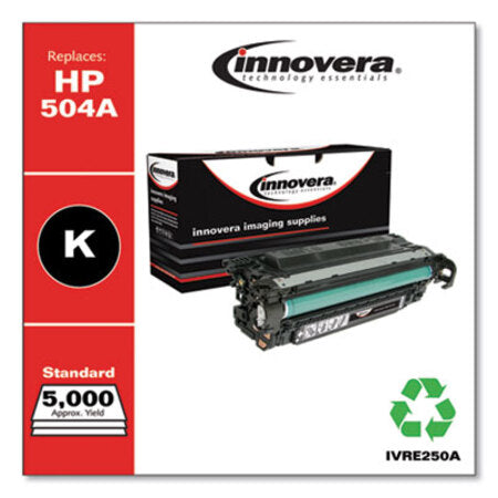 Innovera® Remanufactured Black Toner, Replacement for HP 504A (CE250A), 5,000 Page-Yield