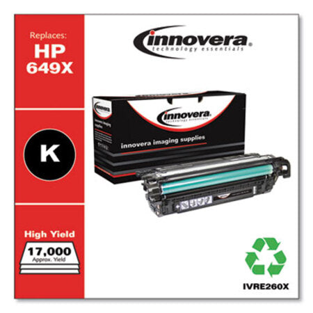 Innovera® Remanufactured Black High-Yield Toner, Replacement for HP 649X (CE260X), 17,000 Page-Yield