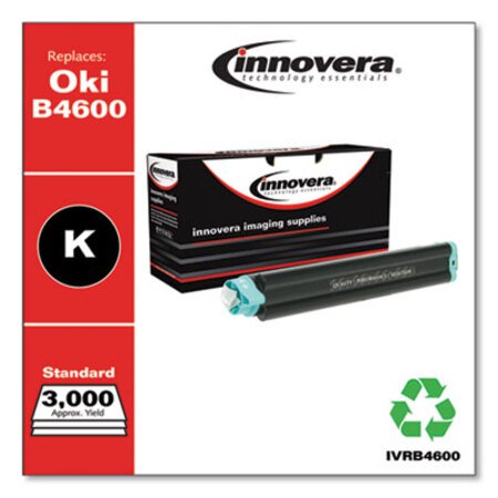 Innovera® Remanufactured Black Toner, Replacement for Oki B4600 (43502301), 3,000 Page-Yield