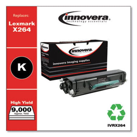 Innovera® Remanufactured Black High-Yield Toner, Replacement for Lexmark X264 (X264H11G), 9,000 Page-Yield