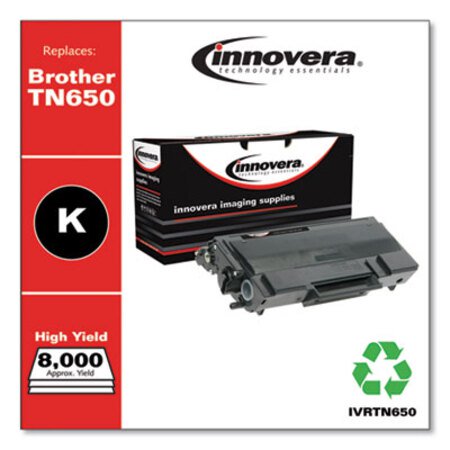 Innovera® Remanufactured Black High-Yield Toner, Replacement for Brother TN650, 8,000 Page-Yield