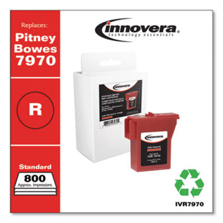 Innovera® Compatible Red Postage Meter Ink, Replacement for Pitney Bowes 797-0 (7970), 800 Page-Yield