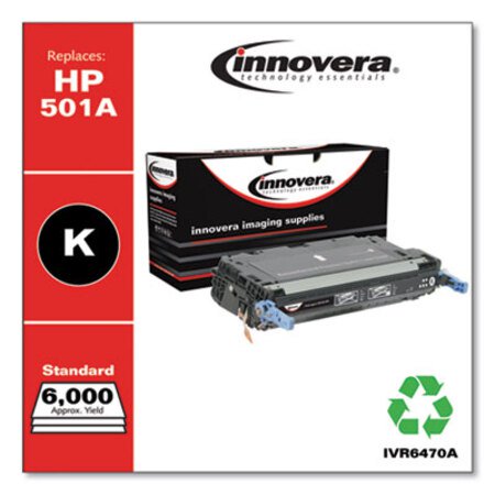 Innovera® Remanufactured Black Toner, Replacement for HP 501A (Q6470A), 6,000 Page-Yield