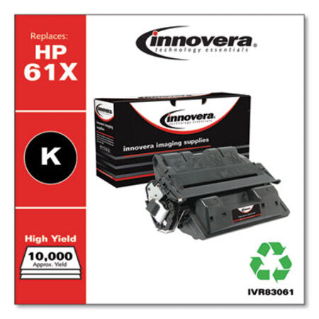 Innovera® Remanufactured Black High-Yield Toner, Replacement for HP 61X (C8061X), 10,000 Page-Yield