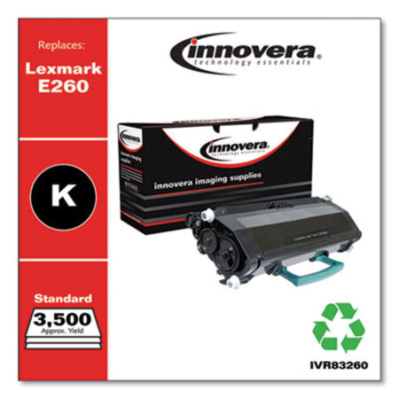 Innovera® Remanufactured Black Toner, Replacement for Lexmark E260 (E260A21A), 3,500 Page-Yield