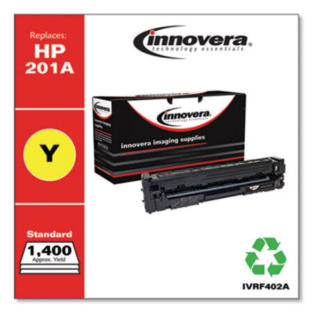 Innovera® Remanufactured Yellow Toner, Replacement for HP 201A (CF402A), 1,400 Page-Yield