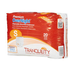 Principle Business Enterprises Unisex Adult Absorbent Underwear Tranquility® Premium OverNight™ Pull On with Tear Away Seams Small Disposable Heavy Absorbency - M-665228-4232 - Bag of 20