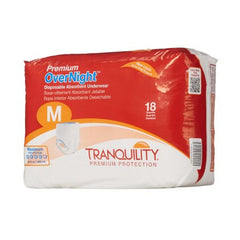 Principle Business Enterprises Unisex Adult Absorbent Underwear Tranquility® Premium OverNight™ Pull On with Tear Away Seams Medium Disposable Heavy Absorbency - M-665229-1430 - Bag of 18