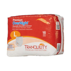 Principle Business Enterprises Unisex Adult Absorbent Underwear Tranquility® Premium OverNight™ Pull On with Tear Away Seams Large Disposable Heavy Absorbency - M-665230-4492 - Bag of 16