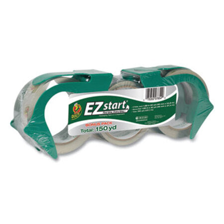 Duck® EZ Start Premium Packaging Tape, 3" Core, (2) 1.88" x 60 yds, (1) 1.88" x 30 yds, Clear, 3/Pack