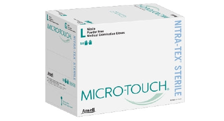 Ansell Exam Glove Micro-Touch® Large Sterile Single Nitrile Extended Cuff Length Textured Fingertips Blue Chemo Tested - M-665694-3096 - Case of 4