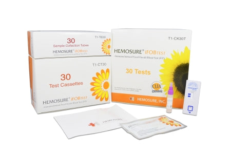 Hemosure Rapid Test Kit Hemosure® Colorectal Cancer Screening Fecal Occult Blood Test (iFOB or FIT) Stool Sample 30 Tests