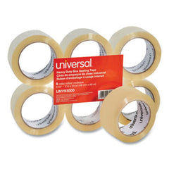 Universal® Heavy-Duty Box Sealing Tape, 3" Core, 1.88" x 54.6 yds, Clear, 6/Box