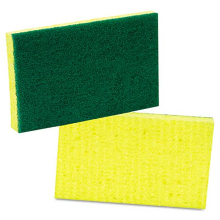 Scotch-Brite™ PROFESSIONAL Medium-Duty Scrubbing Sponge, 3.6 x 6.1, Yellow/Green, 20/Carton