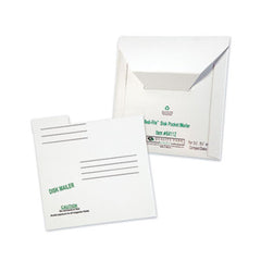 Quality Park™ Redi-File Disk Pocket/Mailer, CD/DVD, Square Flap, Perforated Flap Closure, 6 x 5.88, White, 10/Pack