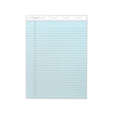 TOPS™ Prism + Writing Pads, Wide/Legal Rule, 8.5 x 11.75, Pastel Blue, 50 Sheets, 12/Pack