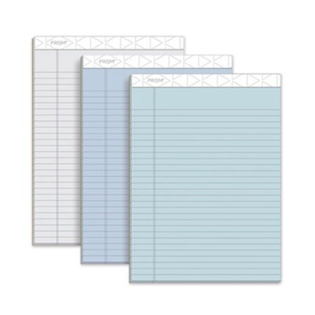 TOPS™ Prism + Colored Writing Pad, Wide/Legal Rule, 8.5 x 11.75, Assorted Pastel Sheet Colors, 50 Sheets, 6/Pack