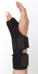 Restorative Care of America Wrist Support with Thumb Spica Universal Low Profile Metal / Neoprene Left or Right Hand Black Small