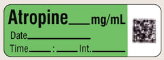 Shamrock Scientific Drug Label Shamrock Anesthesia Label ATROPINE _____ % / Prep Date _____ Exp. Date _____ / Initial _____ Exp. Time _____ Yellow 1/2 X 1 Inch - M-668005-1636 - Each