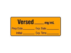Shamrock Scientific Drug Label Shamrock Anesthesia Label Versed_mg/mL Orange 1/2 X 1 Inch - M-668006-3855 - Each