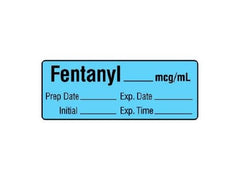 Shamrock Scientific Drug Label Shamrock Anesthesia Label FENTANYL _____ mcg / mL / Prep Date _____ Exp. Date _____ / Initial _____ Exp. Time _____ Blue 1/2 X 1 Inch - M-668009-1684 - Each
