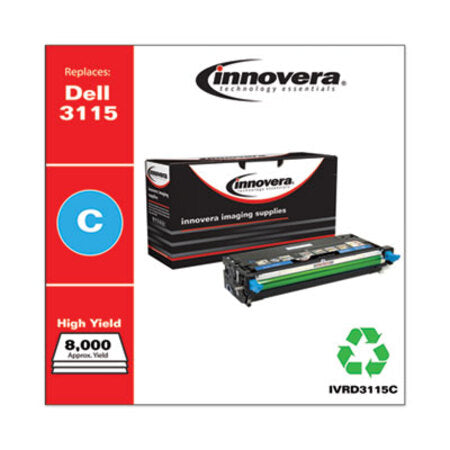 Innovera® Remanufactured Cyan High-Yield Toner, Replacement for Dell 3115 (310-8379), 8,000 Page-Yield